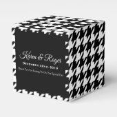 パーソナライズされた白黒千鳥格子の結婚の フェイバーボックス (正面サイド)