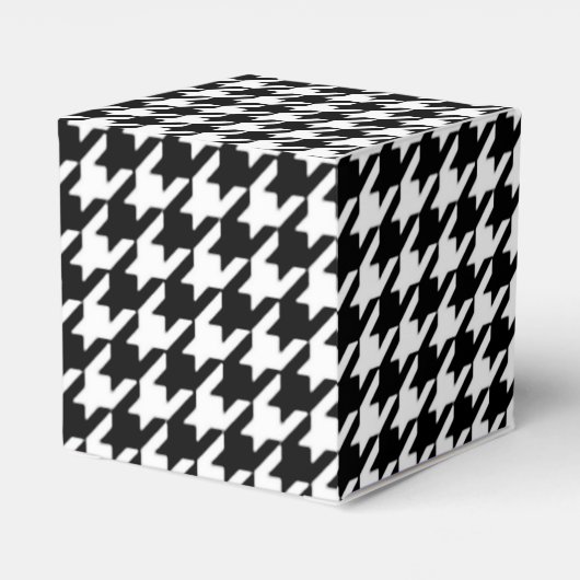 パーソナライズされた白黒千鳥格子の結婚の フェイバーボックス (裏面サイド)