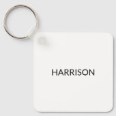パーソナライズされた白黒名前をカスタムする連絡情報 キーホルダー (正面)