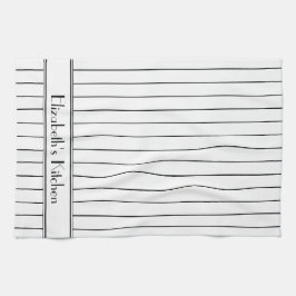 パーソナライズされた白黒型 キッチンタオル