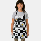 パーソナライズされた白黒市松模様にエプロン エプロン (インサイチュ)