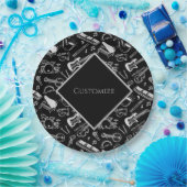 パーソナライズされた白黒楽器 ペーパープレート (パーティー)