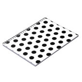 パーソナライズされた白黒水玉模様 ノートブック (左側)