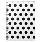 パーソナライズされた白黒水玉模様 ノートブック (正面)