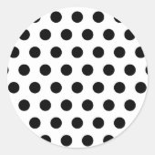 パーソナライズされた白黒水玉模様 ラウンドシール (正面)