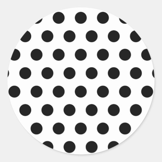パーソナライズされた白黒水玉模様 ラウンドシール (正面)