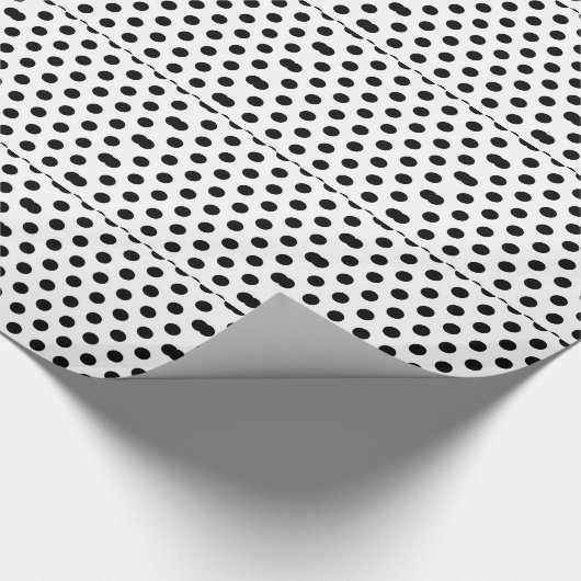 パーソナライズされた白黒水玉模様 ラッピングペーパー (角)