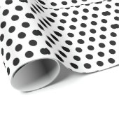 パーソナライズされた白黒水玉模様 ラッピングペーパー (ロールコーナー)