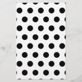 パーソナライズされた白黒水玉模様 便箋 (正面)