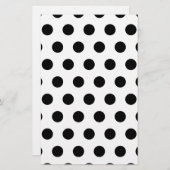 パーソナライズされた白黒水玉模様 便箋 (正面/裏面)