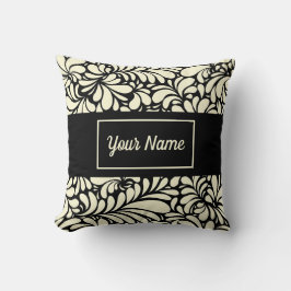 パーソナライズされた白黒装飾用クッション クッション
