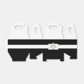 パーソナライズされた白黒金ゴールド結婚ハート フェイバーボックス (折り畳みなし)