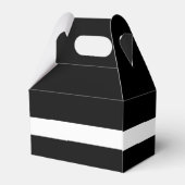 パーソナライズされた白黒金ゴールド結婚ハート フェイバーボックス (裏面サイド)