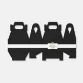 パーソナライズされた白黒金ゴールド結婚ハート フェイバーボックス (折り畳みなし)