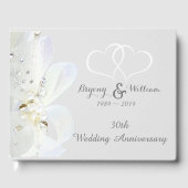 パーソナライズされた真珠30周年結婚記念 ゲストブック (正面)