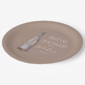 パーソナライズされた真珠+プロセッコブライダルシャワー ペーパープレート (アングル)