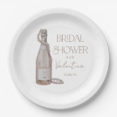 パーソナライズされた真珠+プロセッコブライダルシャワー ペーパープレート (正面)