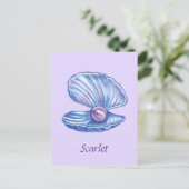 パーソナライズされた真珠（紫） ポストカード (スタンド正面)