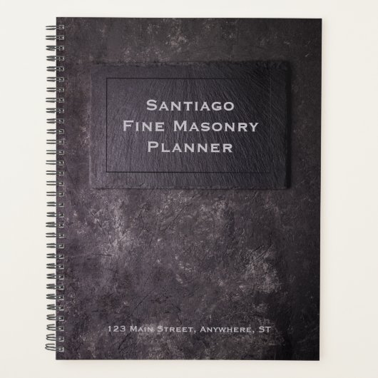 パーソナライズされた石板&ストーン プランナー手帳 (正面)
