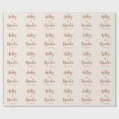 パーソナライズされた砂漠錆結婚名の贈り物 ラッピングペーパー (フラット)