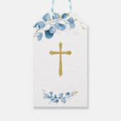 パーソナライズされた確認ブルーボーイ ギフトタグ (裏面)