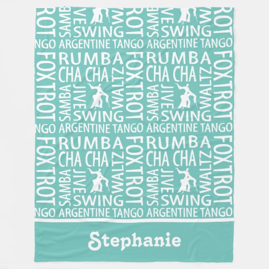 パーソナライズされた社交ダンス踊り フリースブランケット (正面)