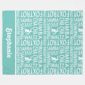 パーソナライズされた社交ダンス踊り フリースブランケット (正面(横))