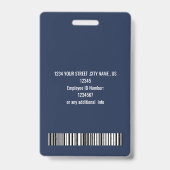 パーソナライズされた社員写真付きIDカード 法人セキュリティ バッジ (裏面)