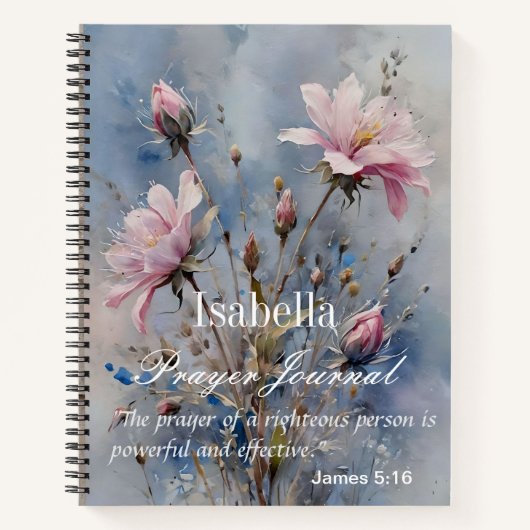パーソナライズされた祈りの言葉ジャーナルパステルフラワーズ ノートブック (正面)