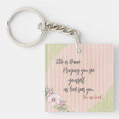 パーソナライズされた祈りの言葉引用文コンパクト鏡 キーホルダー (正面)