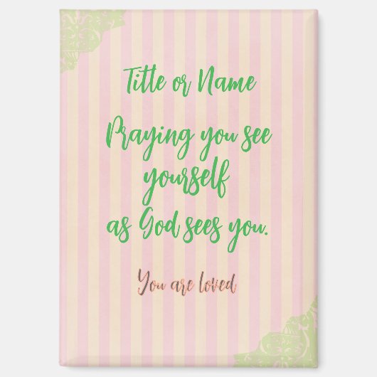 パーソナライズされた祈りの言葉引用文 マグネット (正面)