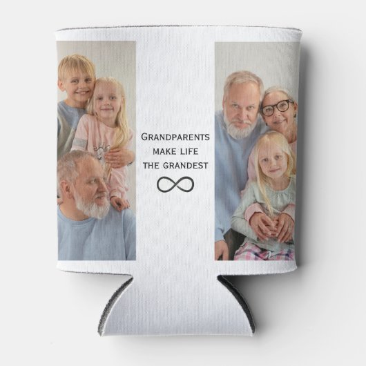 パーソナライズされた祖父母の写真とクーラーボックス 缶クーラー (正面)