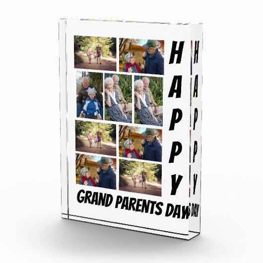 パーソナライズされた祖父母の日9写真コラージュ フォトブロック (右)