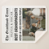 パーソナライズされた祖父母の贈り物 シェルパブランケット (正面(横))