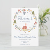 パーソナライズされた祝福 感謝のディナーパーティー 招待状 (スタンド正面)