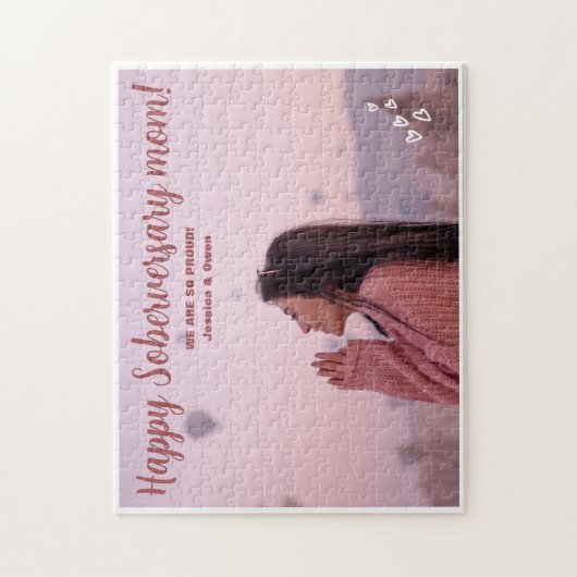 パーソナライズされた祝Sober Momカスタム写真1 ジグソーパズル (縦)
