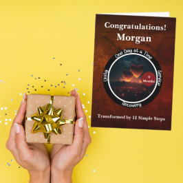 パーソナライズされた禁酒マイルストーンカード - ハート カード