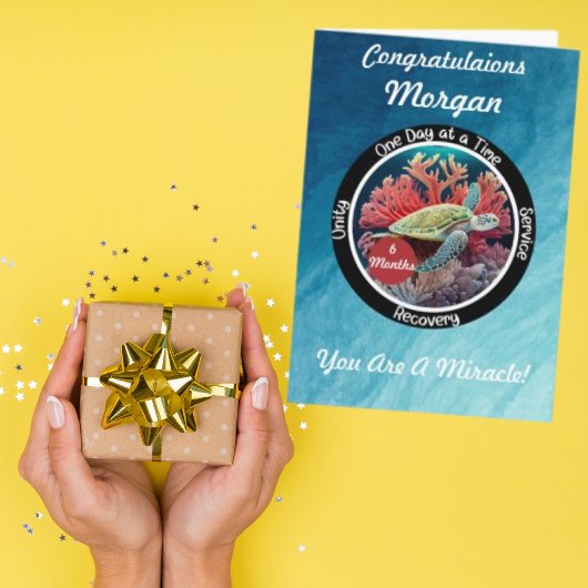 パーソナライズされた禁酒回復マイルストーン - カメ カード