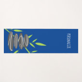 パーソナライズされた禅石と竹青 ヨガマット (正面(横))