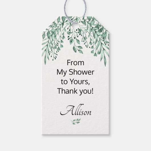 パーソナライズされた私のシャワーからあなたのシャワーへの職人用石鹸クラフト ギフトタグ (正面)