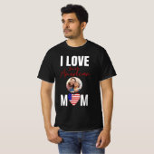 「パーソナライズされた私はアメリカの母が大好き」 Tシャツ (正面フル)