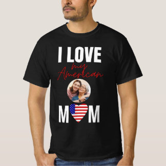 「パーソナライズされた私はアメリカの母が大好き」 Tシャツ