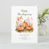 パーソナライズされた秋の感謝祭カード 招待状 (スタンド正面)