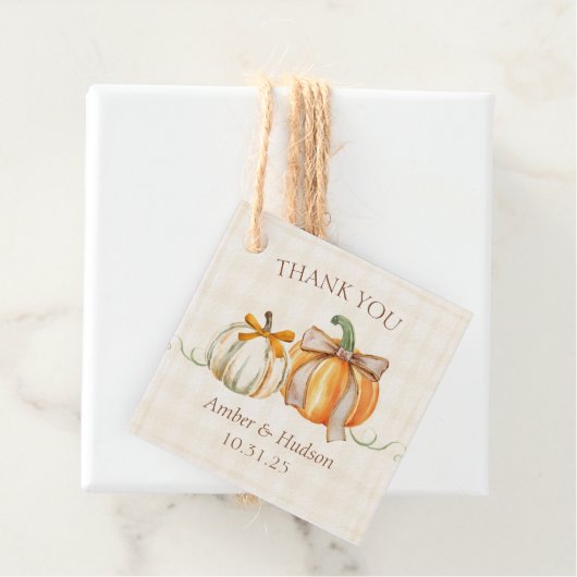 パーソナライズされた秋の結婚式素朴秋サンキュー フェイバータグ (インサイチュ)