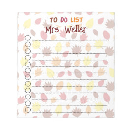 パーソナライズされた秋をテーマにしたToDoリスト離れ ノートパッド