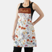 パーソナライズされた秋ウォーターカラーガーデンオールオーバープリント エプロン (インサイチュ)