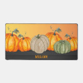 パーソナライズされた秋オフィスデコール秋カラーパンプキンス デスクマット (正面)