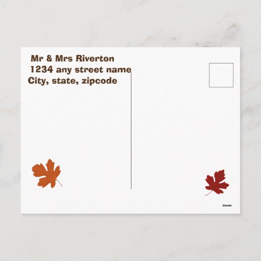 パーソナライズされた秋グリーティングカード、ヴィンテージトラック シーズンポストカード (裏面)