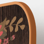 パーソナライズされた秋フローラオンウッドパドルPro ピックルボールラケット (左詳細)