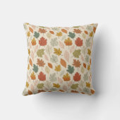 パーソナライズされた秋リーフ名ピロー クッション (裏面)